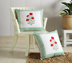 Scarlet Petals(set of 5) - 16x16 Hand Block Cotton Cushion Cover