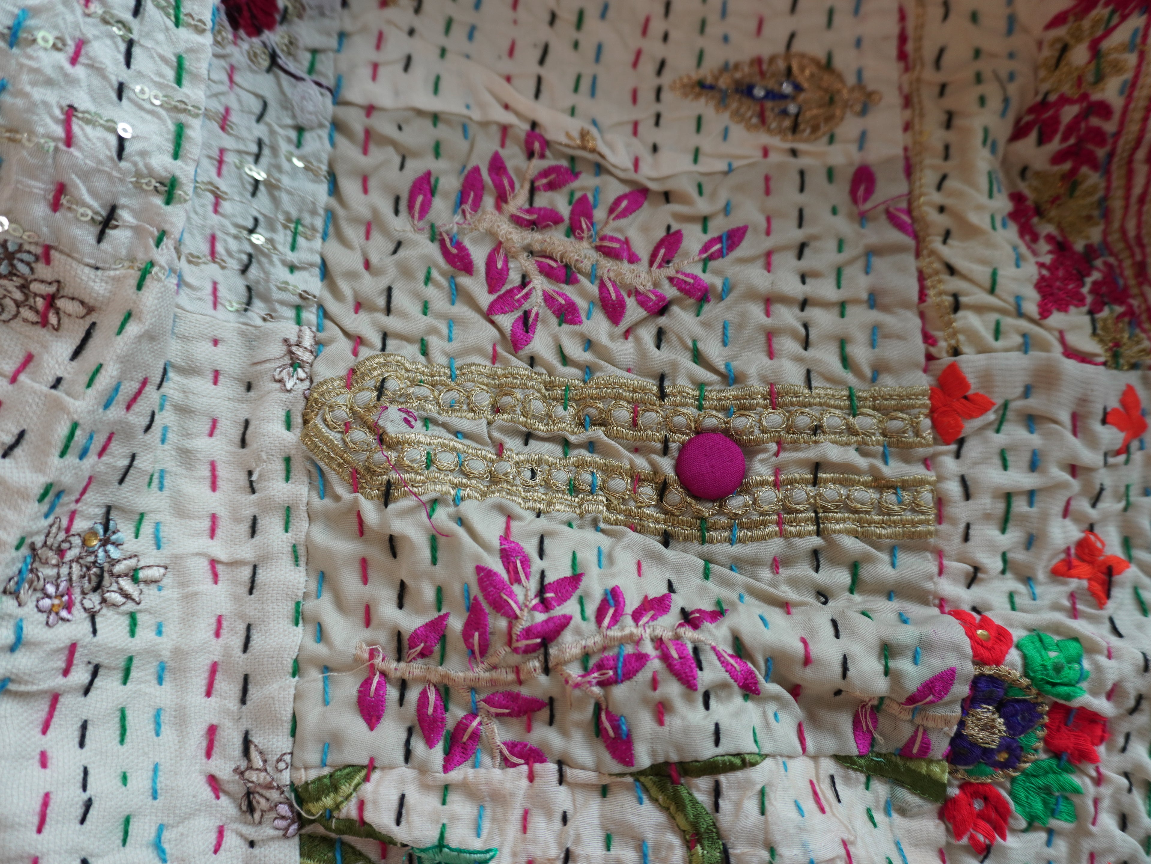 White Hand Quilted Throw Blanket 2