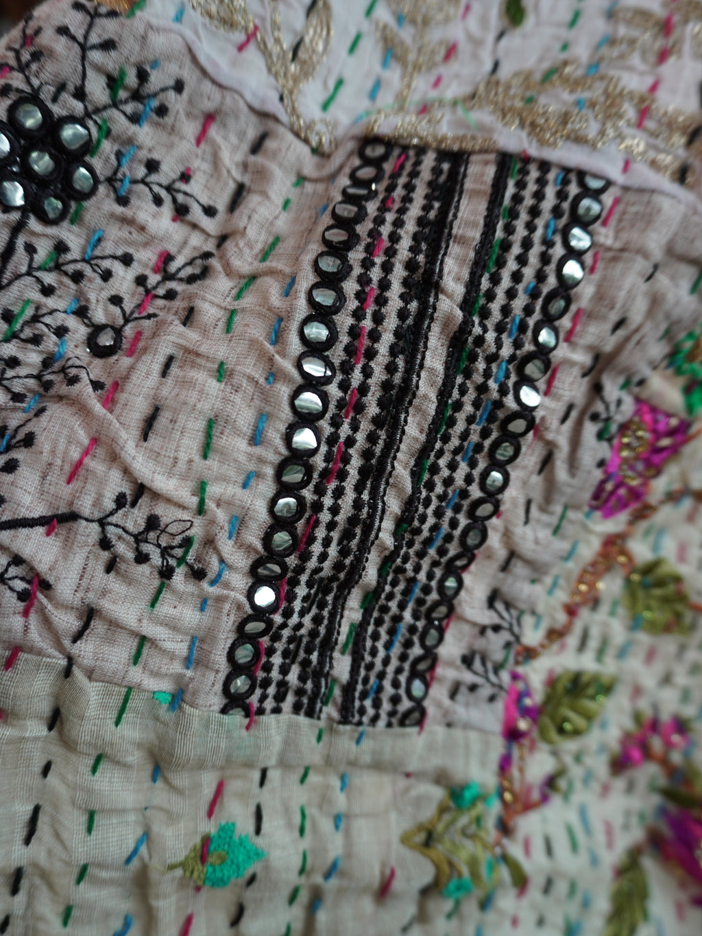 White Hand Quilted Throw Blanket 2