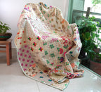 White Khambadia Cotton Throw Blanket