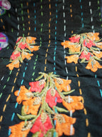 Black Khambadia Cotton Throw Blanket