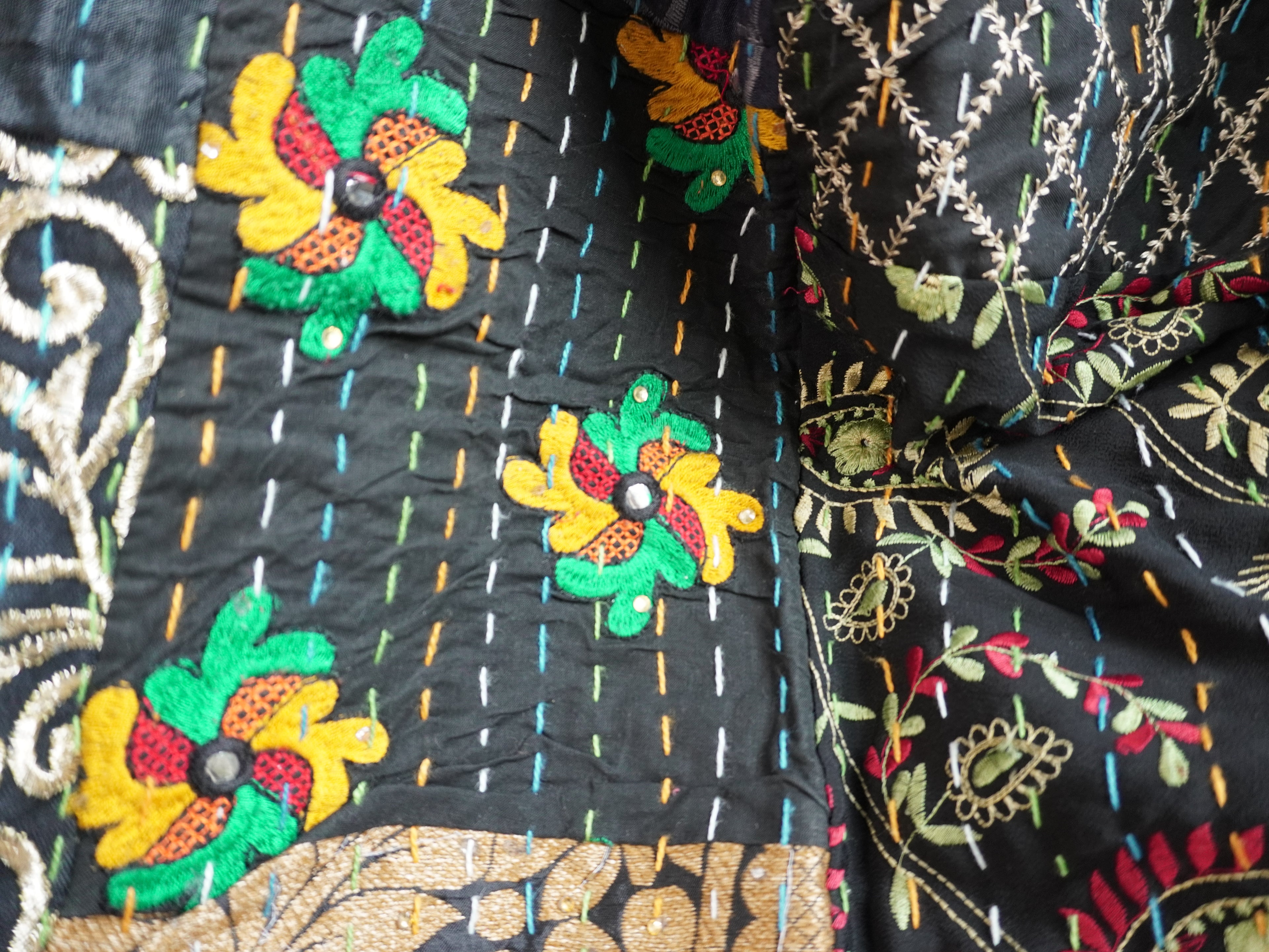 Black Khambadia Cotton Throw Blanket