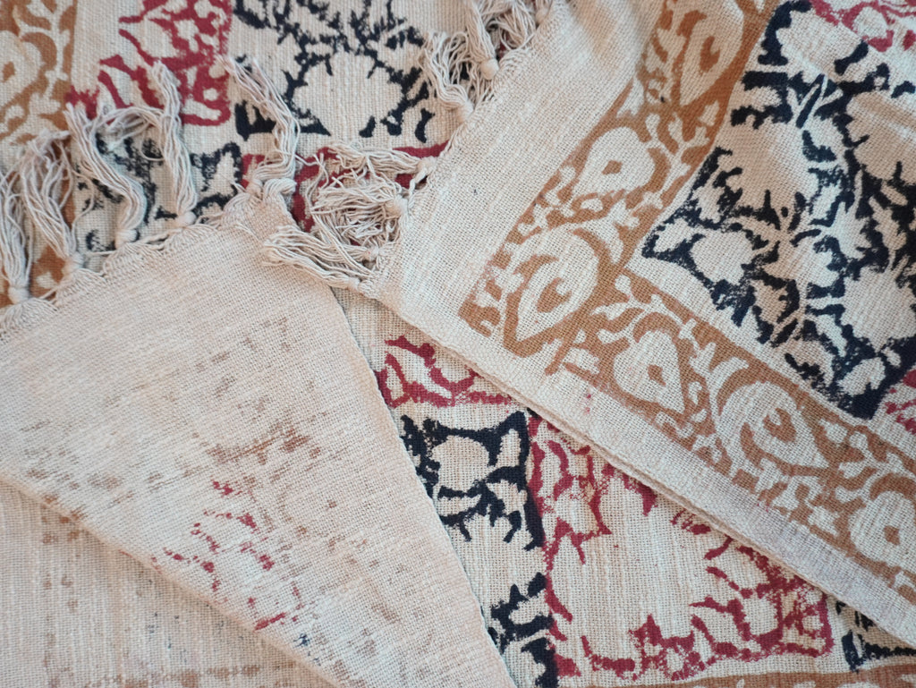 Red N Black Hand Block Printed Throw Blanket
