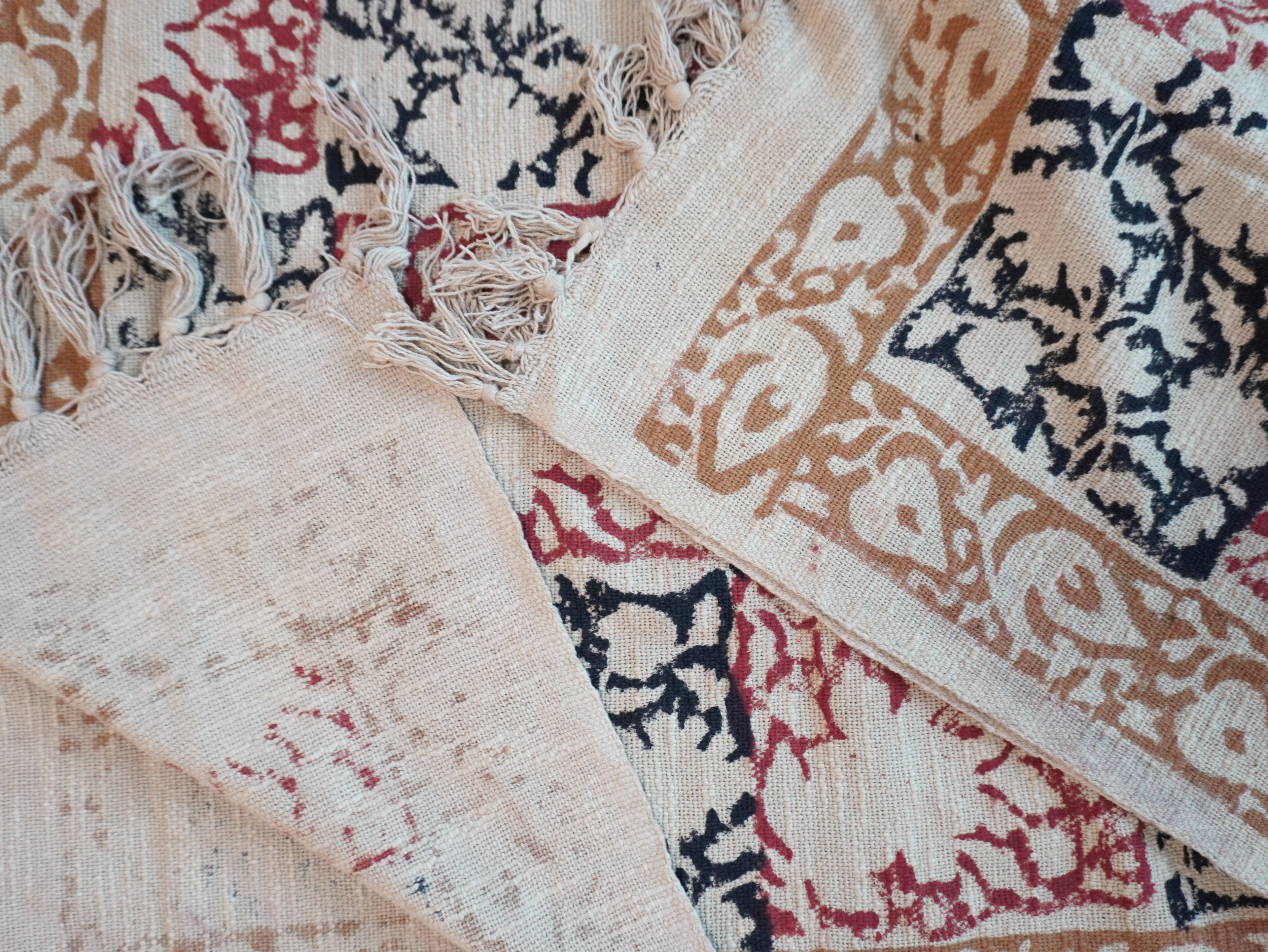 Red N Black Hand Block Printed Throw Blanket