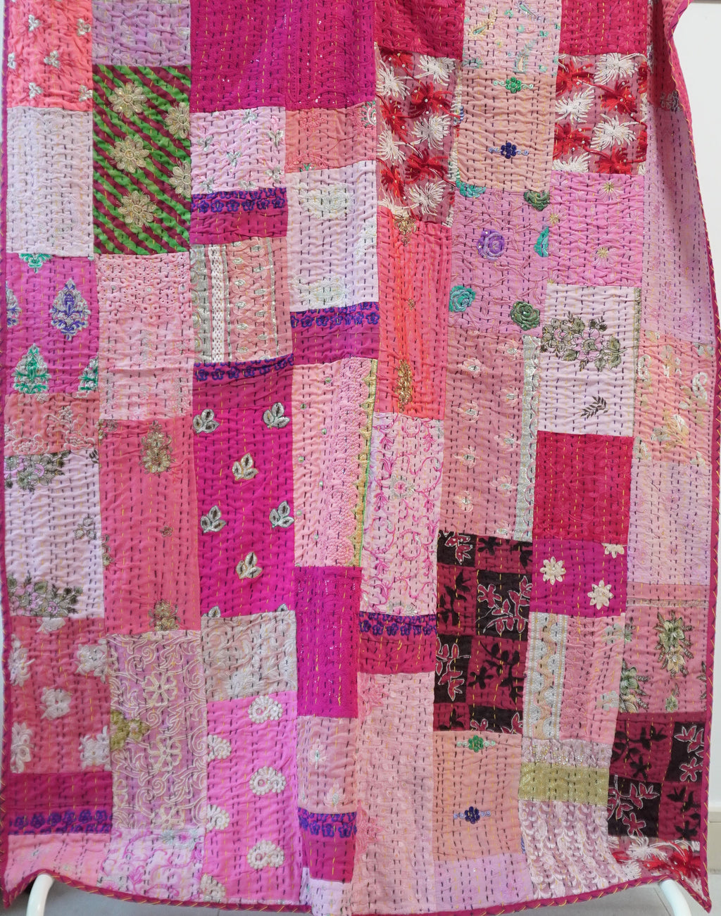 Pink Khambadia Cotton Throw