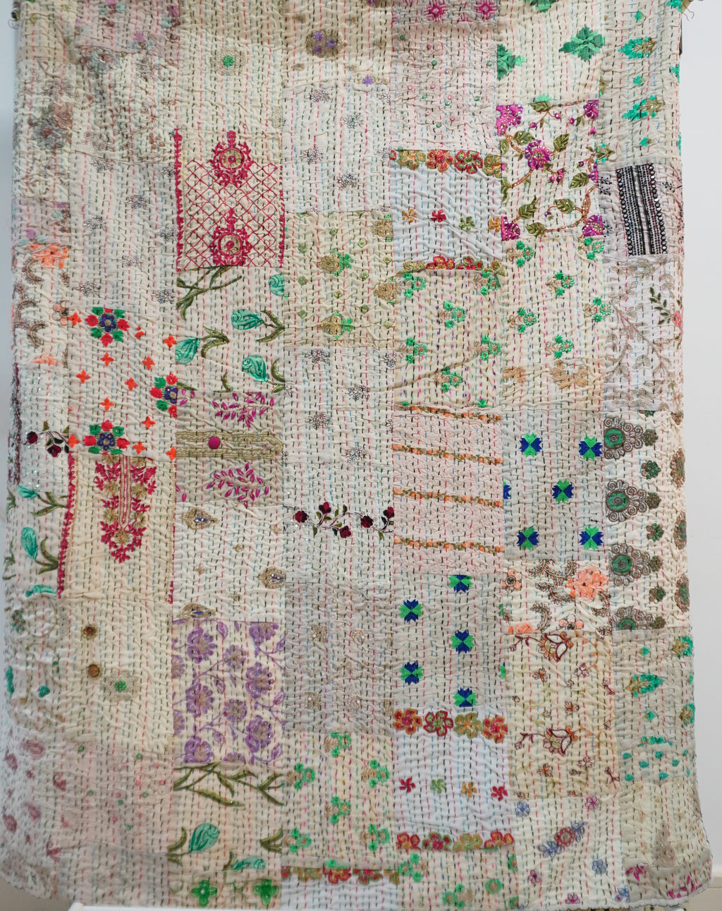 White Hand Quilted Throw Blanket 2