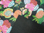 Black Floral Hand Quilted Throw