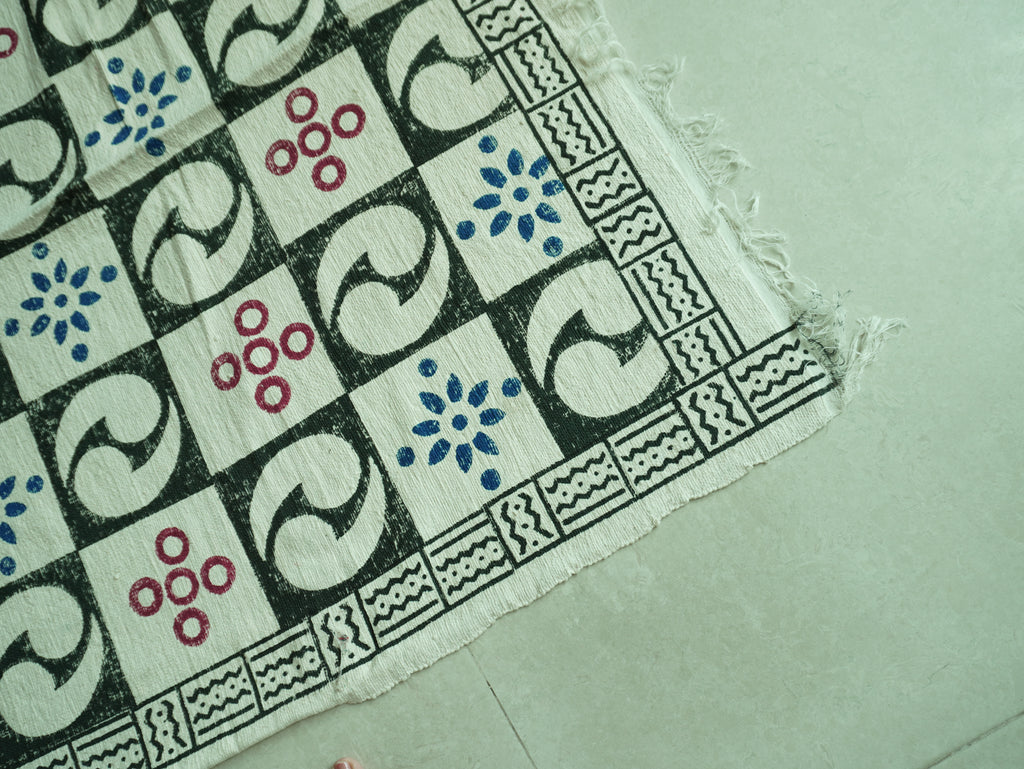 The Equilibrium Hand Block Printed Rug( 4x6 Ft )