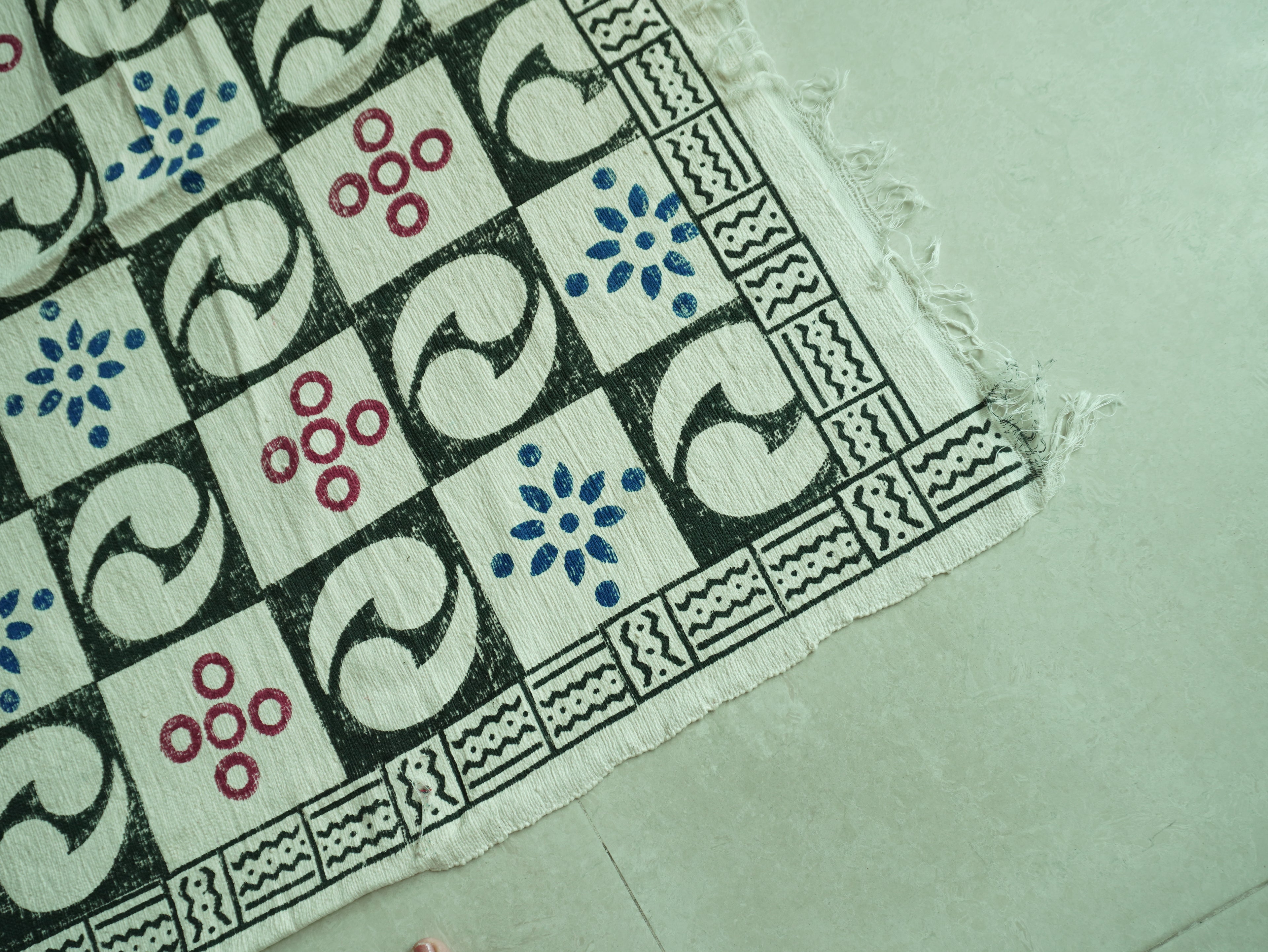 The Equilibrium Hand Block Printed Rug( 4x6 Ft )