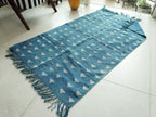 Indigo Tribal Triangle Hand Block Printed Rug ( 3x5 Ft )