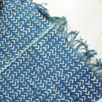 Kinetic Flow Indigo Hand Block Printed Rug ( 4x6 Ft )