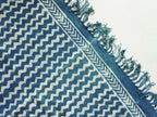 Chevron Indigo Hand Block Printed Rug ( 3x5 Ft )
