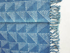 Geometric Illusion Indigo Hand Block Printed Rug ( 3x5 Ft )