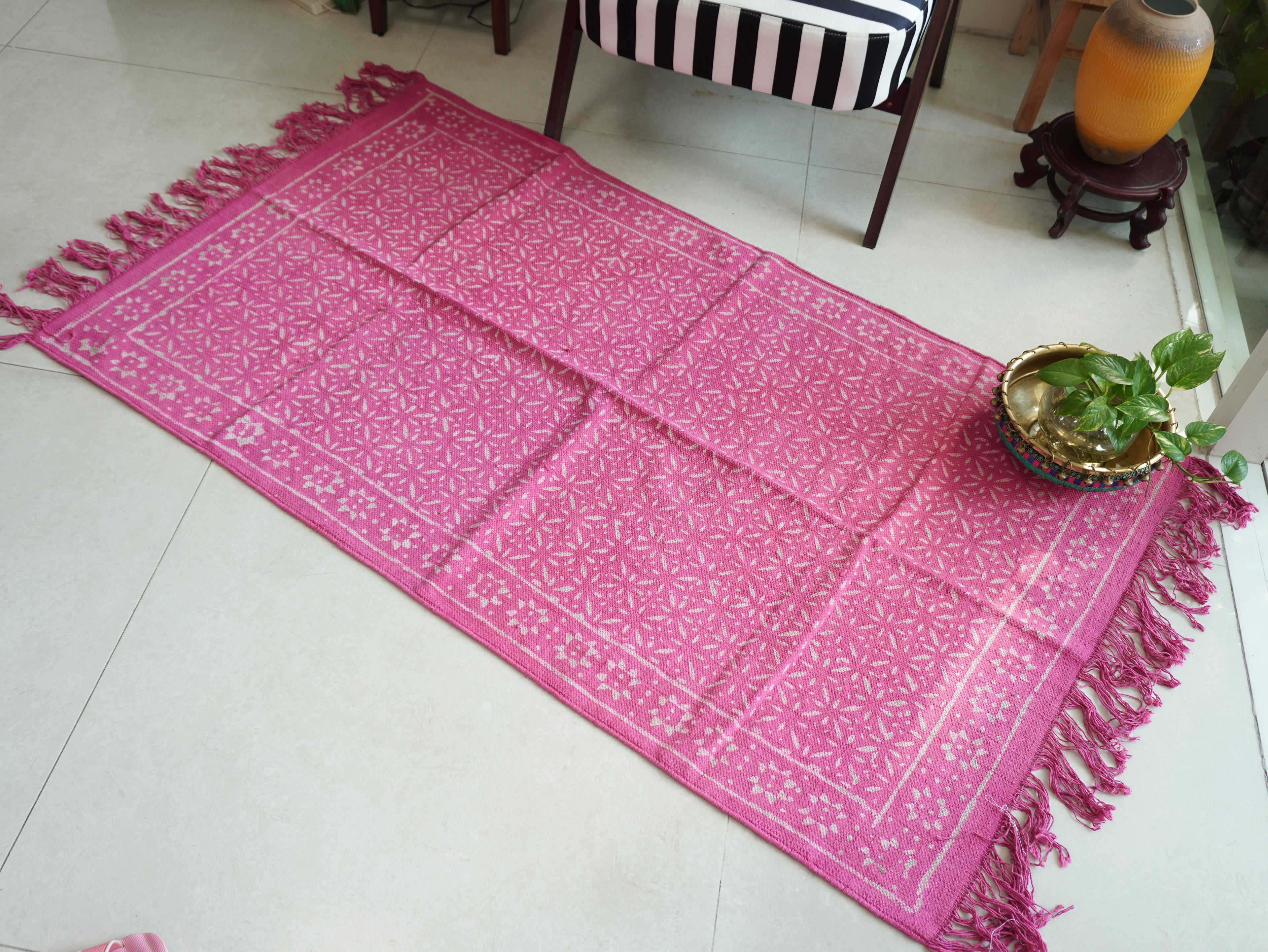 The Tribal Salmon Rug( 3x5 Ft )