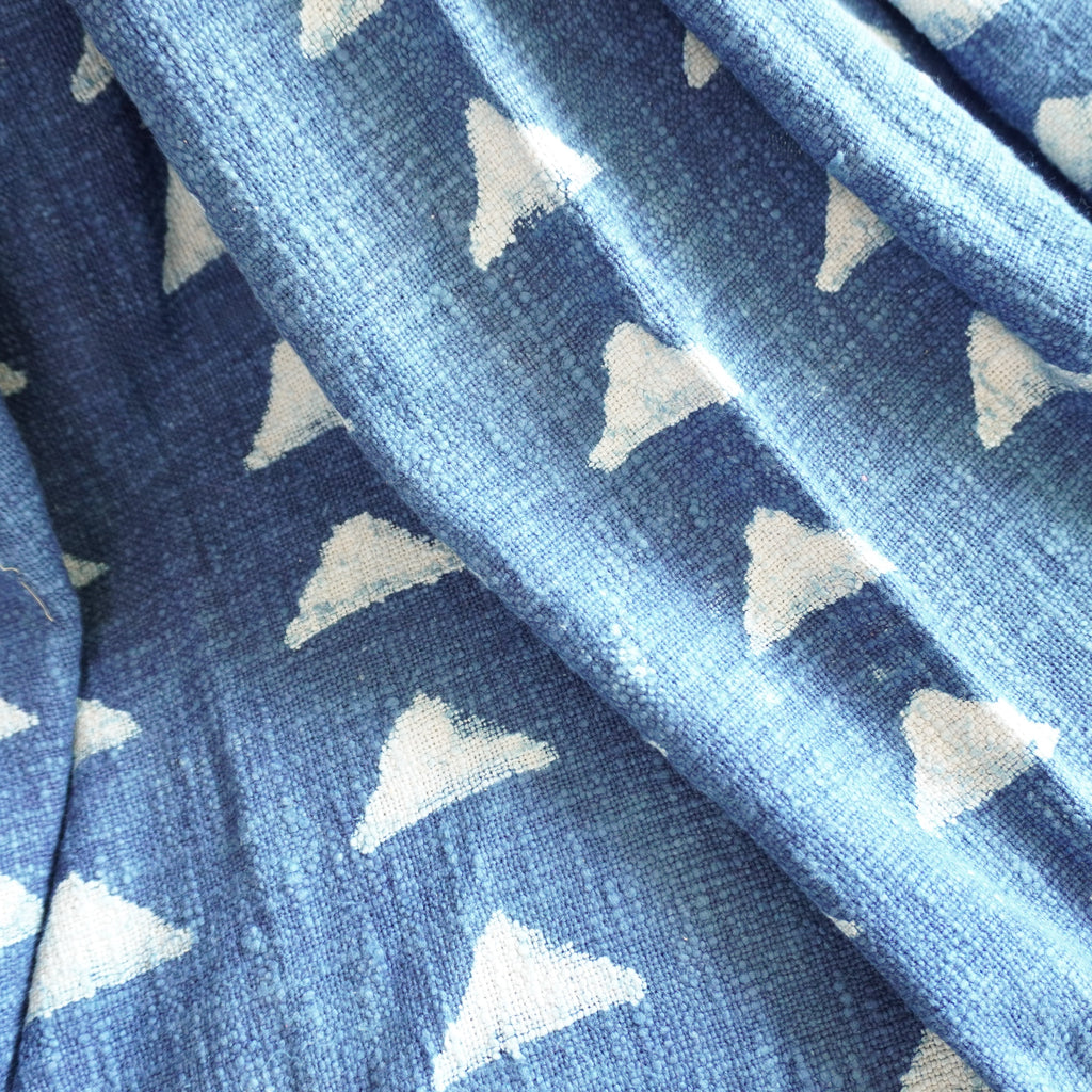 Indigo Tribal Triangle Throw Blanket