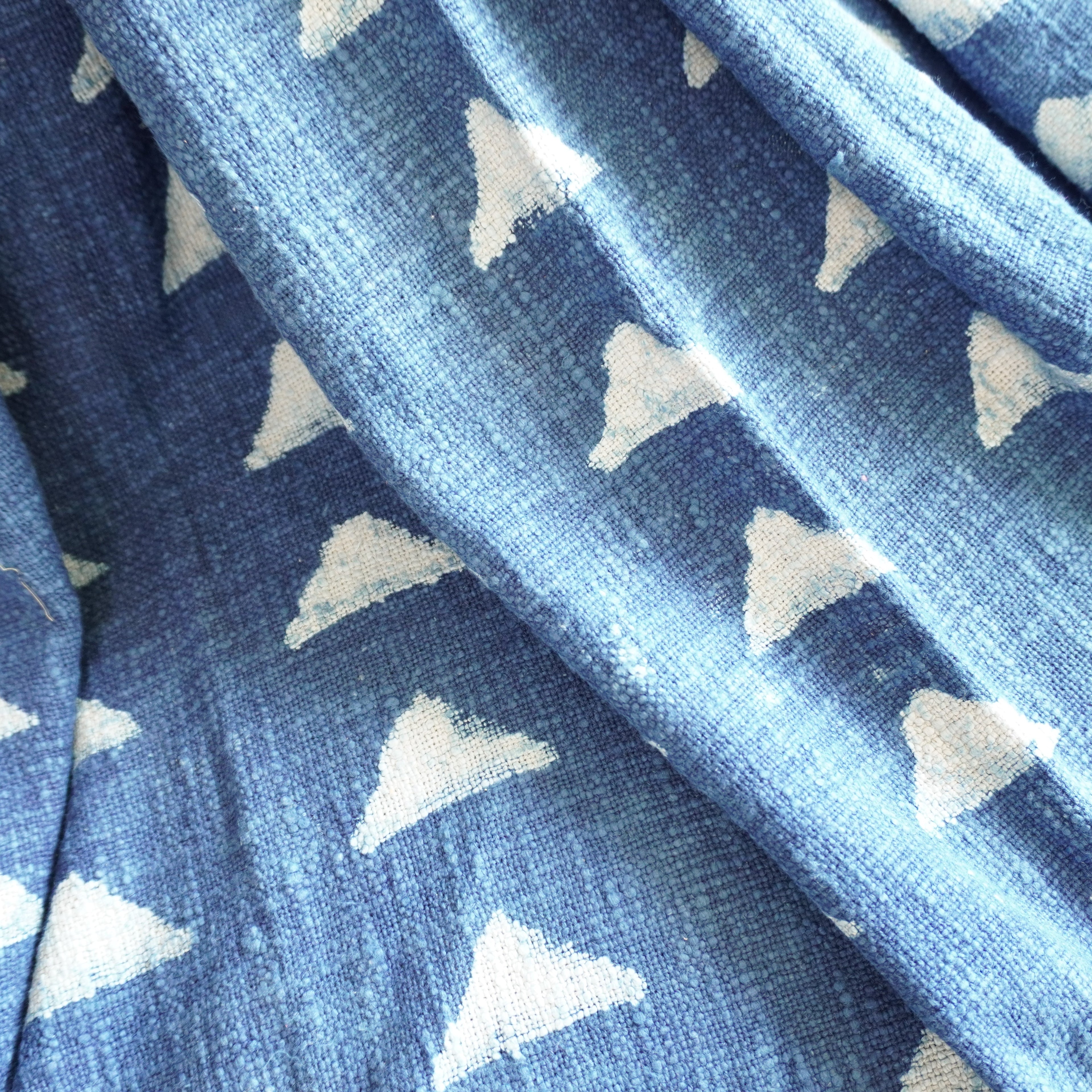 Indigo Tribal Triangle Throw Blanket