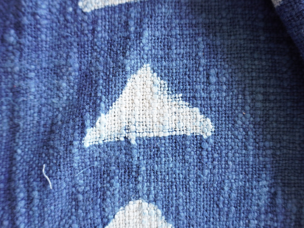 Indigo Tribal Triangle Throw Blanket