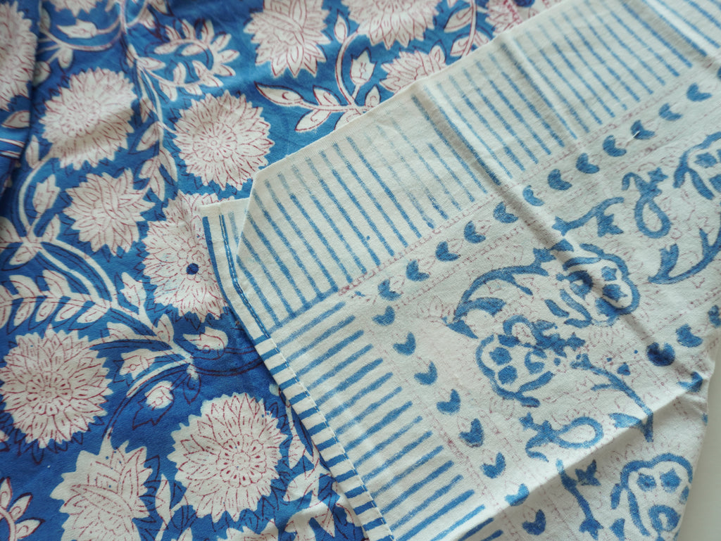 Blue Lagoon Hand Block Printed Rectangle Table Cover