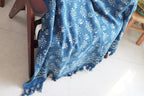 Indigo Tribal Leaf Throw Blanket