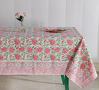 Lotus Hand Block Printed Rectangle Table Cover