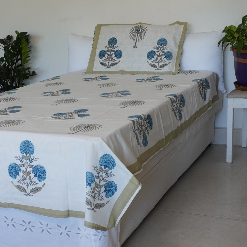 Blue Dahlia Single Bedsheet