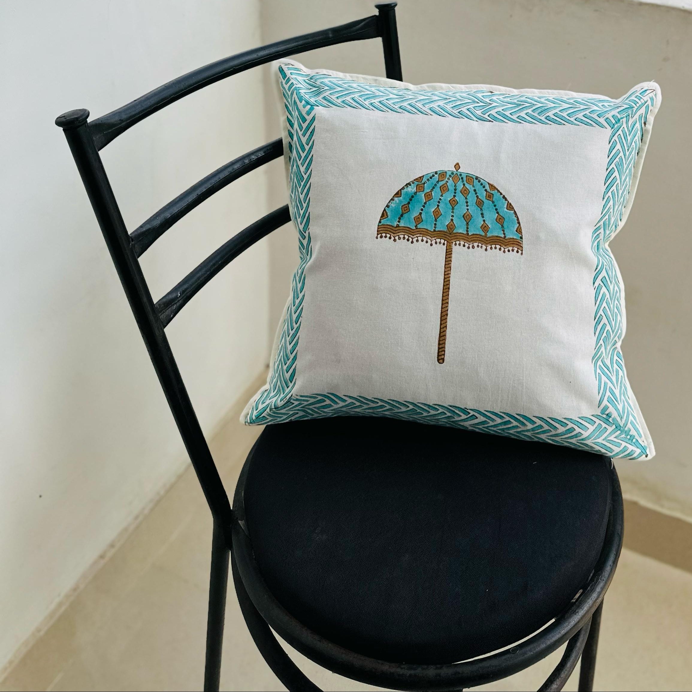 Royal Canopy blue (set of 5) - 16x16 Hand Block Cotton Cushion Cover