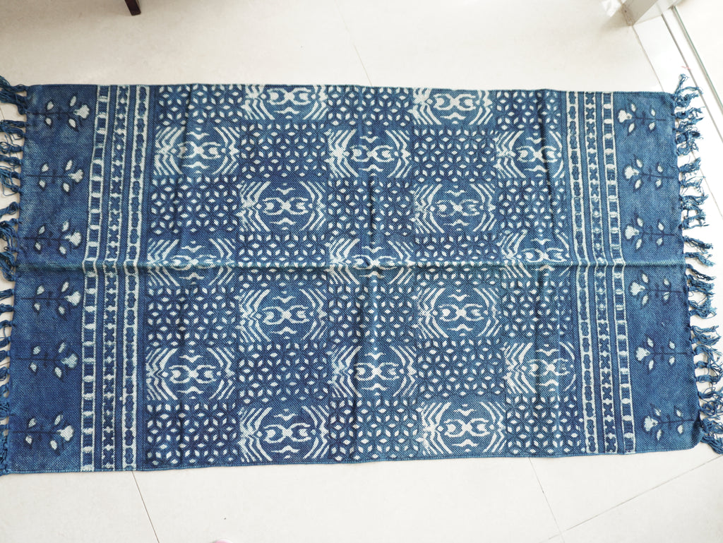 Flora Frame Indigo Rug ( 3x5 Ft )
