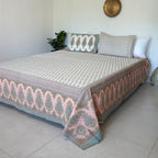 Peach  Jungle Double Bedsheet