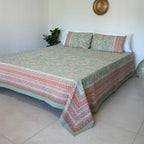 Pastel Zinnias Double Bedsheet
