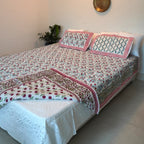 Sonnet Hand Block Printed Quilted Bedcover