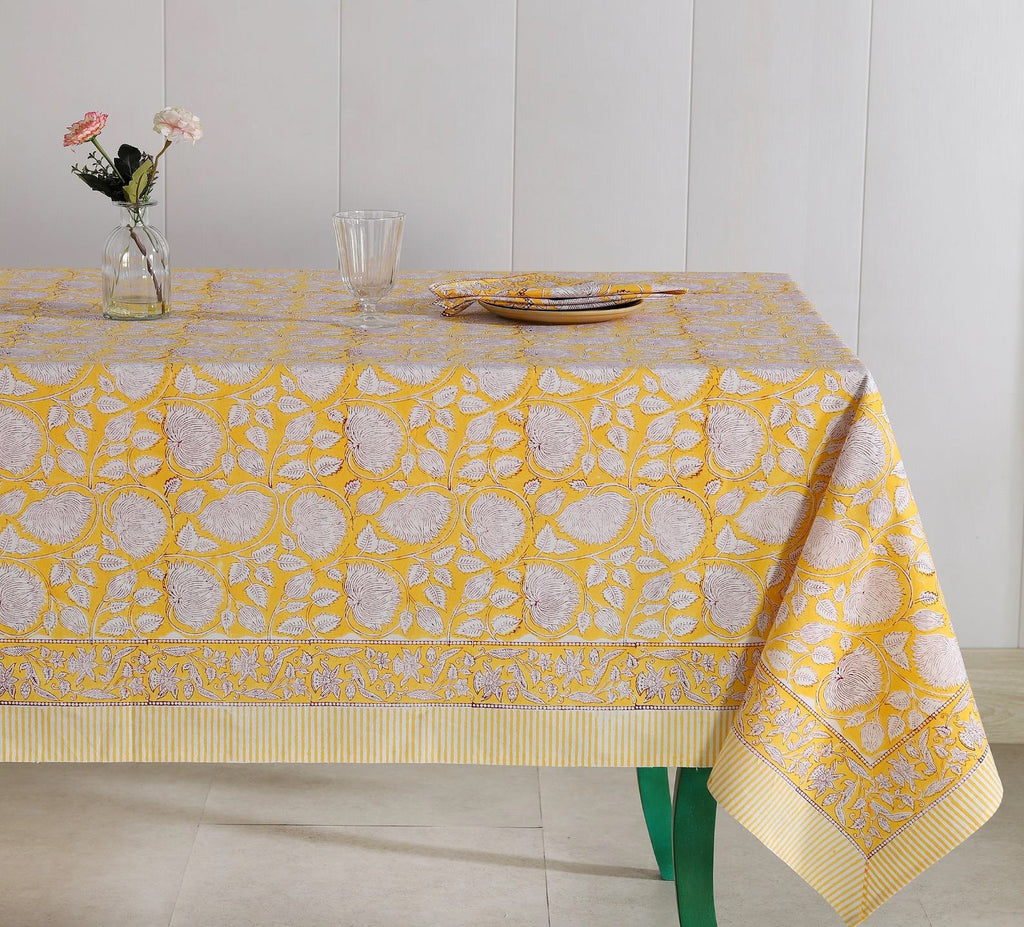 Sunshine Hand Block Printed Rectangle Table Cover